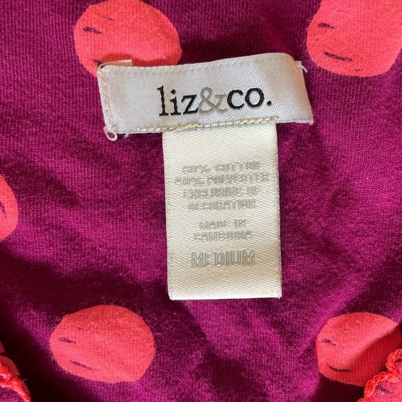 LIZ & Co Two Tone Pink Polka Dot Dress - Picture 2 of 10